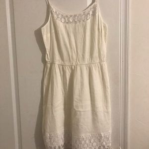 White spaghetti strap gauze dress